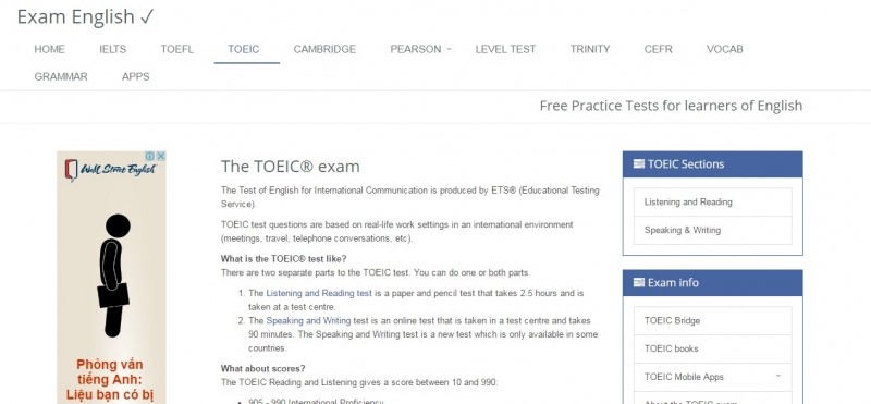 luyện thi toeic miễn phí  