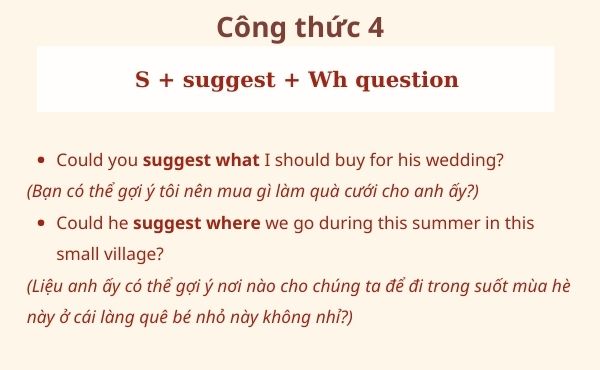 Cách dùng suggest