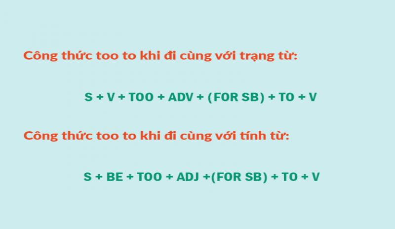 công thức too to